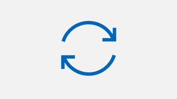 Blue icon of two arrows pointing in a loop of each other.