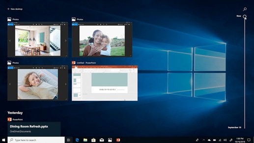 Still image from how-to video on Windows 10 Timeline feature.