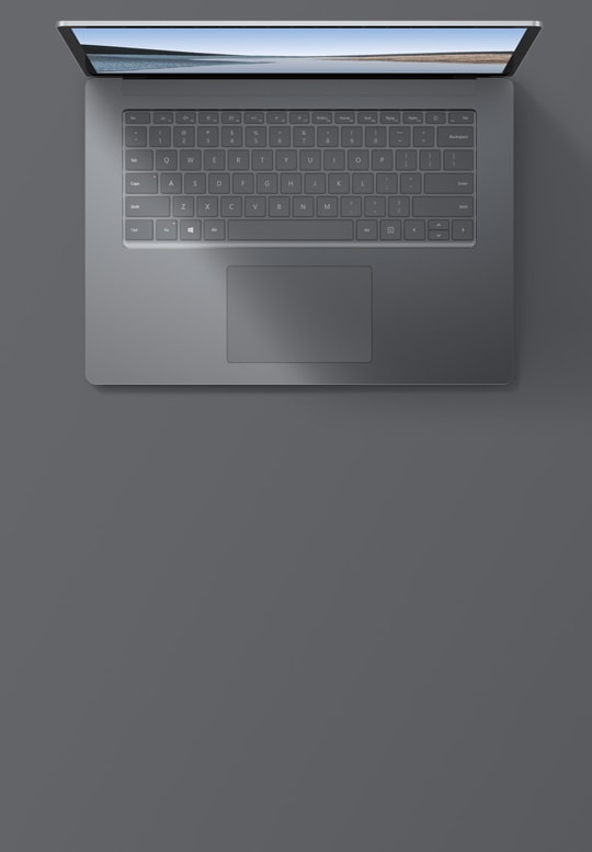15-tuumainen platinanvärinen Surface Laptop 3, jossa on metallipinta