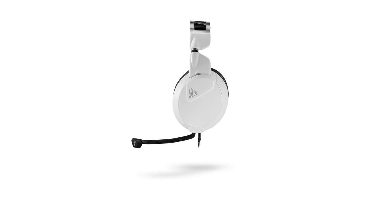 Left view of the Turtle Beach Elite Pro 2 Performance Gaming Headset White version