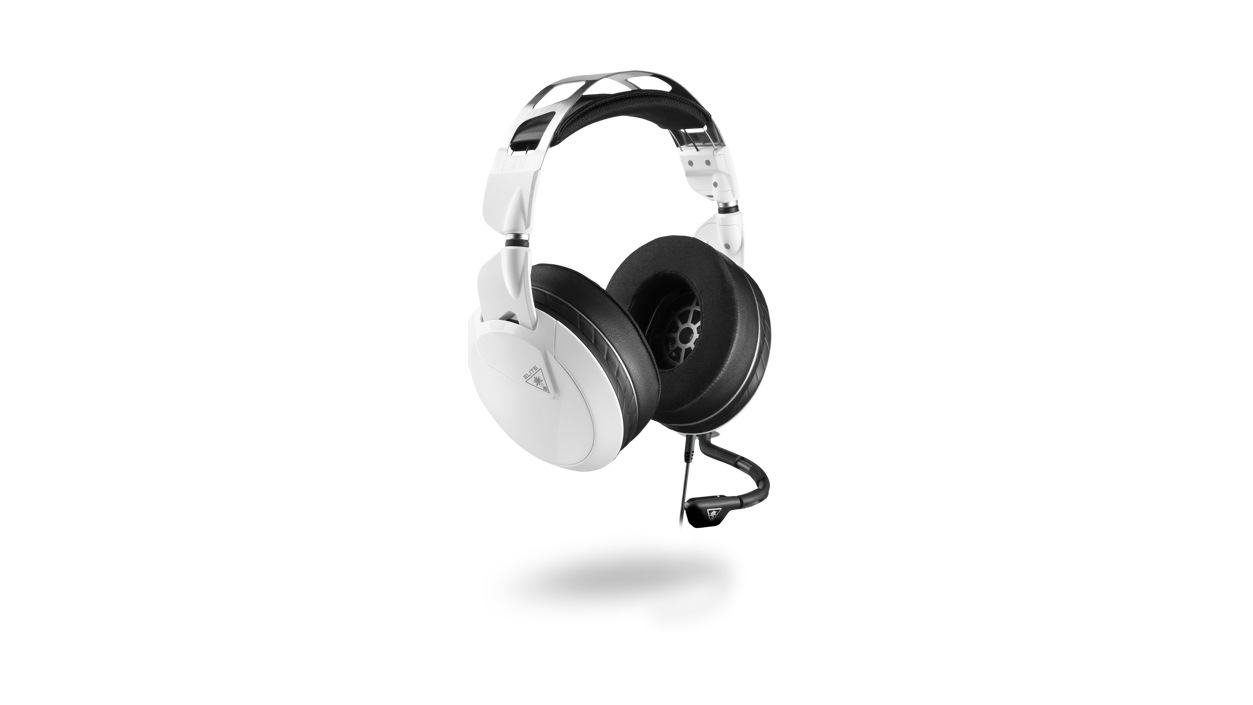 Right sided view of the Turtle Beach Elite Pro 2 Performance Gaming Headset White version