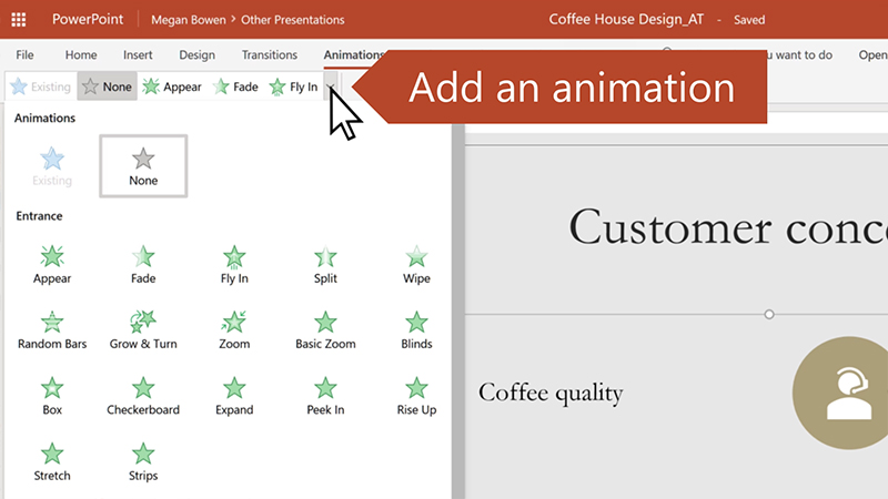 Video: Animations and transitions - Microsoft Support