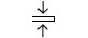 O pictogramă cu două săgeți și o suprafață subțire între ele
