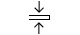 Icono de dos flechas con una superficie delgada entre ellas<br/>