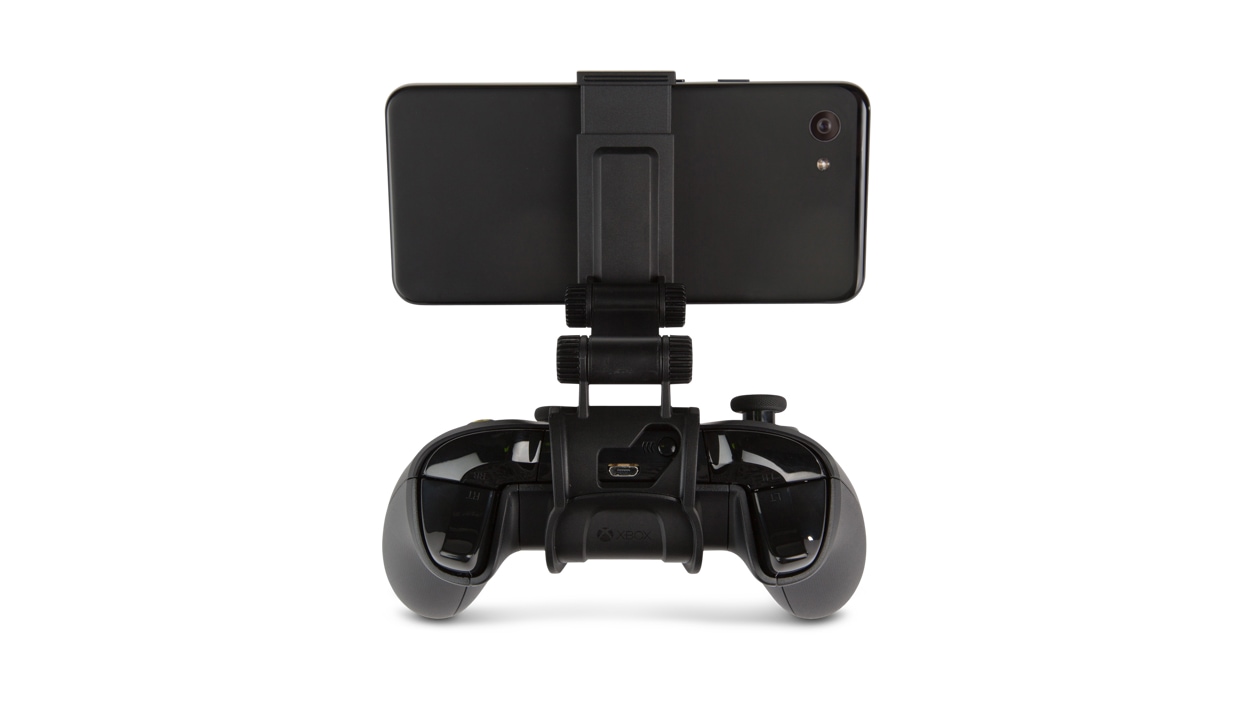 Power A MOGA Mobile Gaming Clip for Xbox back view with phone and controller