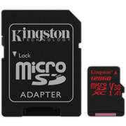 OOS Kingston microSDXC Canvas React 100R/80W U3 UHS-I V30 A1 Card + SD Adapter 128gb $18.99 256gb $39.99