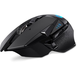 Left angle view of Logitech wireless mouse