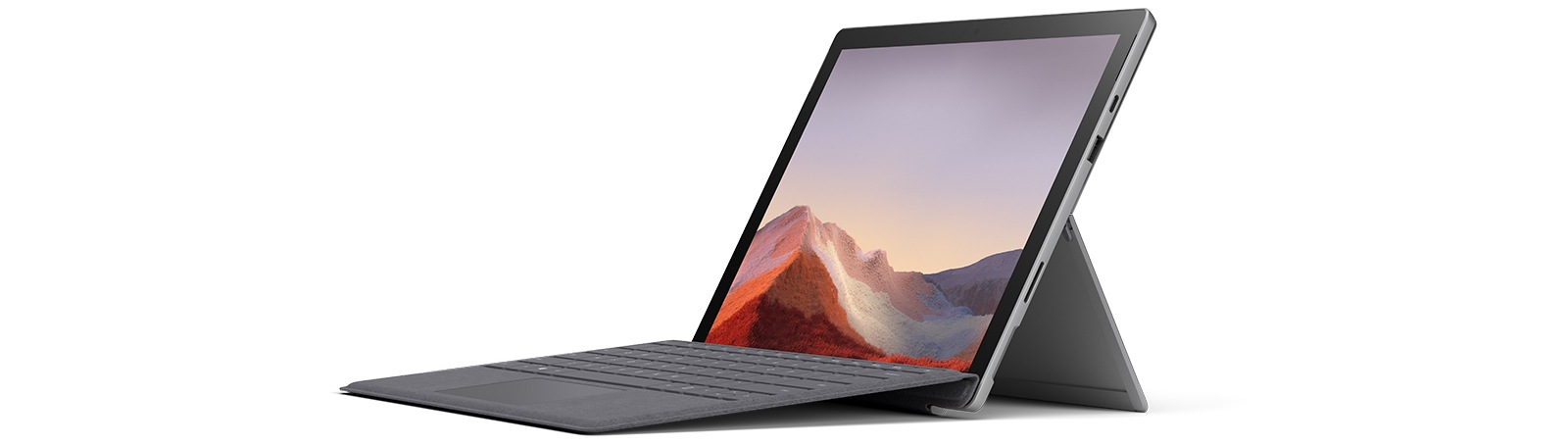 Surface Pro 7 Showing Screen, Keyboard, And Kickstand
