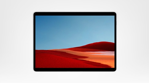 Surface Pro X lying flat in Tablet Mode