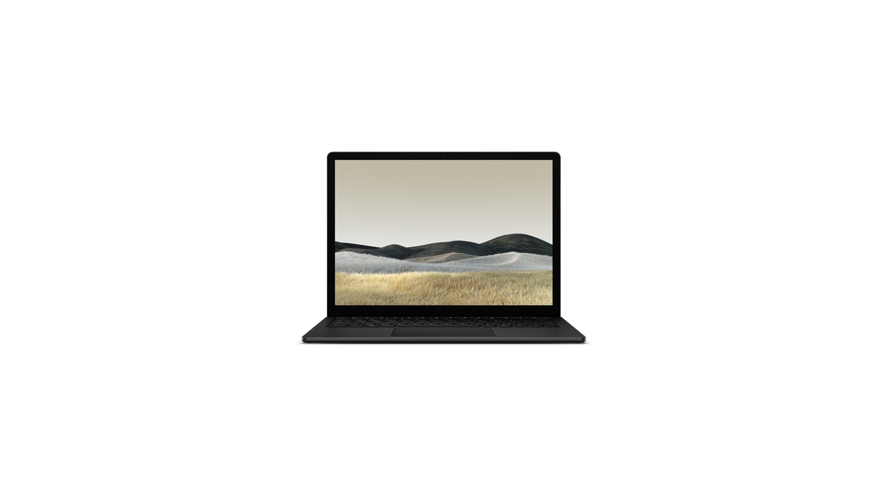 Vue avant d’un Surface Laptop 3 de couleur noire. 