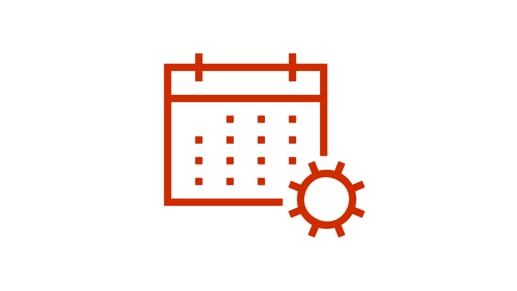 Icono de calendario con icono de engrane