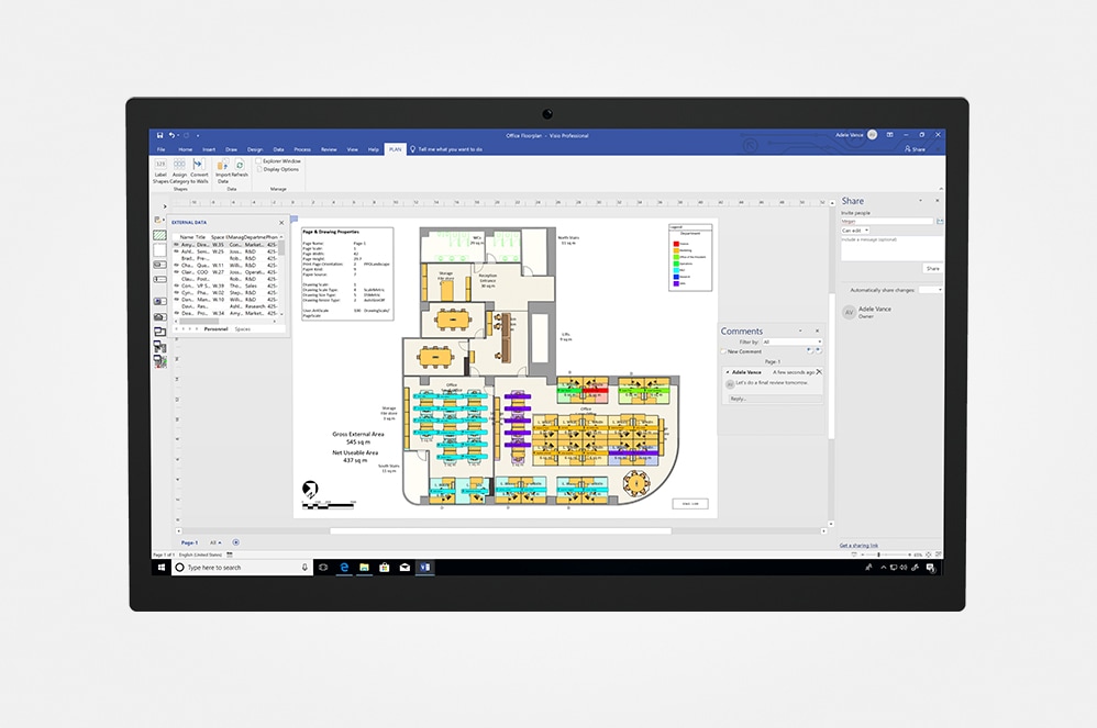 Device with Visio screenfill