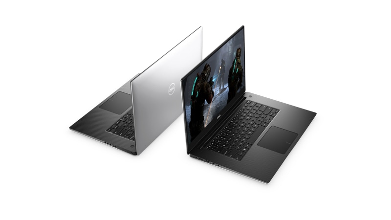 Bird Eye view of two Dell XPS 15 placed back to back