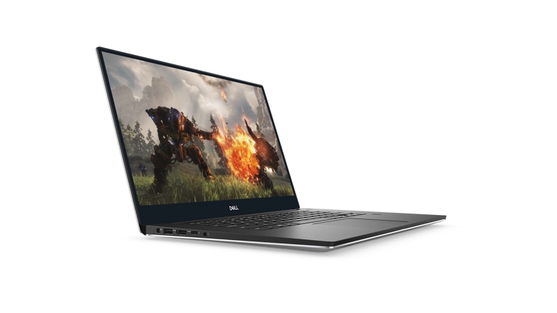 Right angled view of the Dell XPS 15