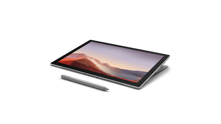 Surface Pro 7 プラチナと Surface Pen プラチナ