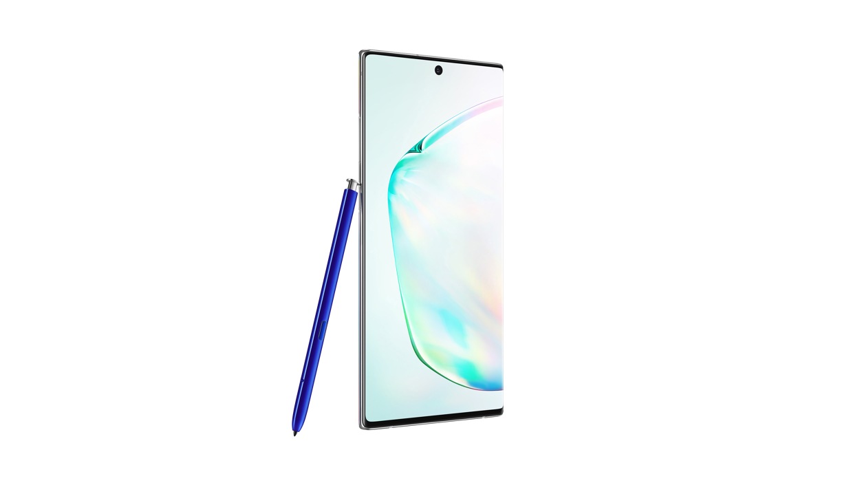 Front view of Samsung Galaxy Note10 with S Pen