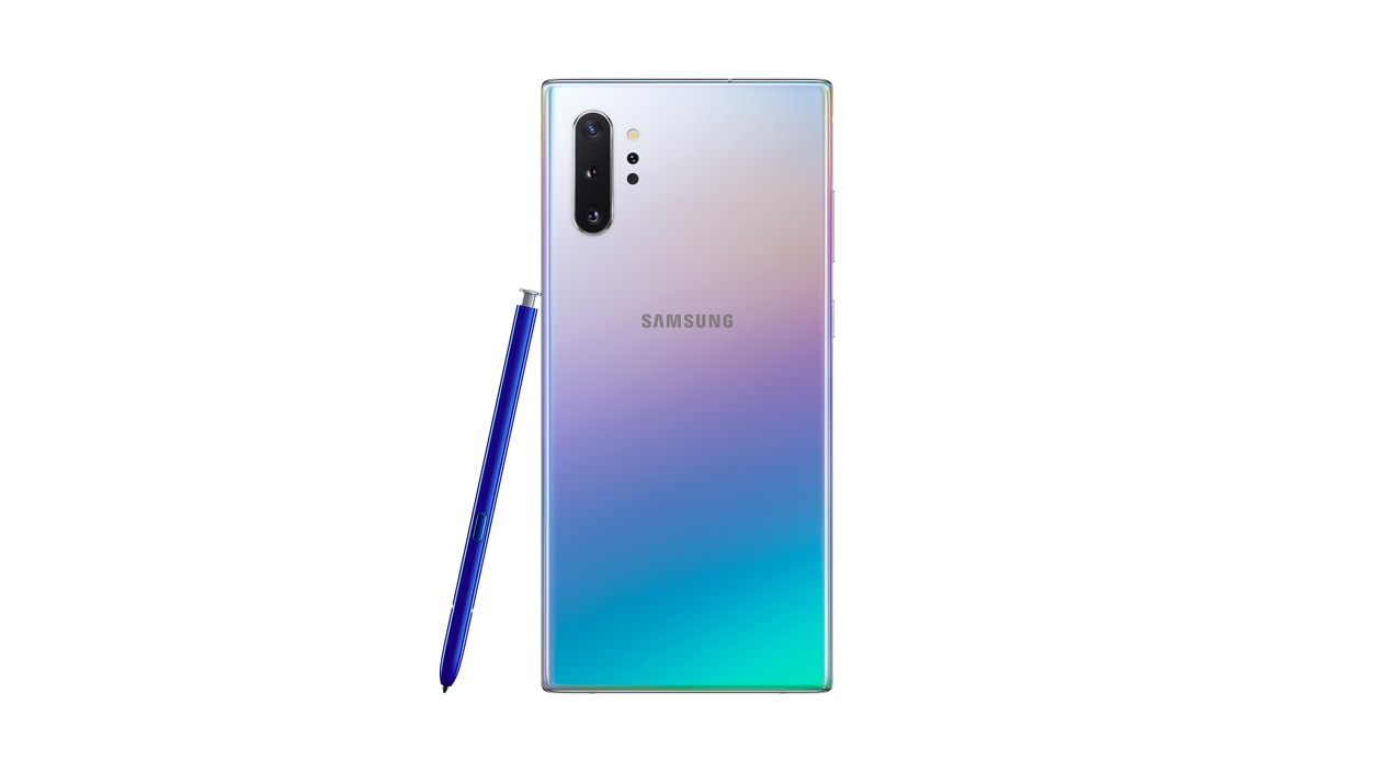 Rear view of Samsung Galaxy Note10 with S Pen