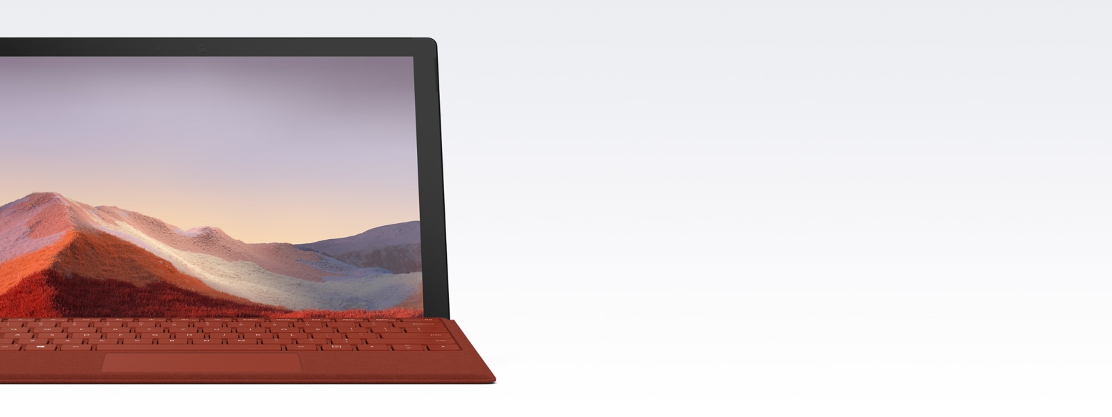 Ordinateur portable tactile Surface Pro 7  avec un clavier Type Cover rouge coquelicot