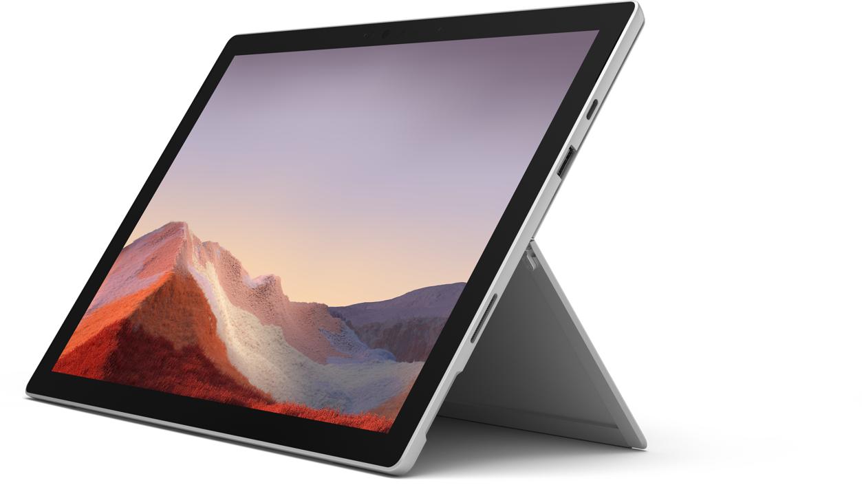 Platinum Surface Pro 7 + Black Pro Type Cover Bundle (10th Gen 