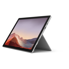 Microsoft Surface Pro 7 bundle with Surface Type Cover in Black, facing the left