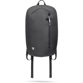 Frontal view of Moshi Hexa Lightweight Backpack Midnight Black