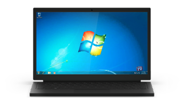 A Windows 7 screen on a laptop