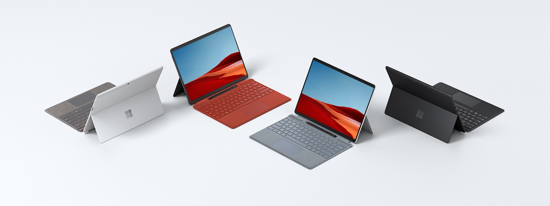 Surface Pro X at multiple angles
