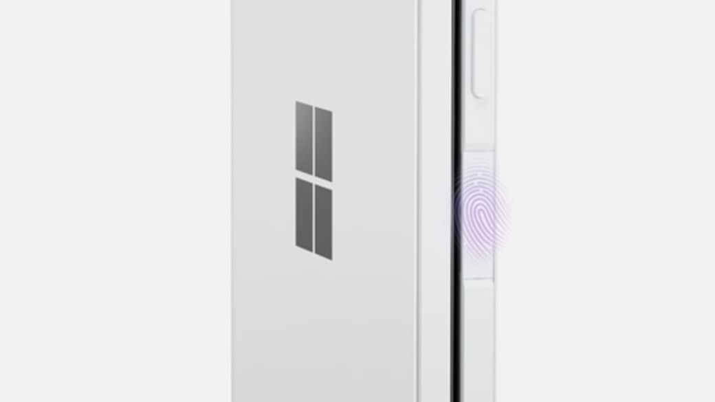 The fingerprint ID area of Surface Duo