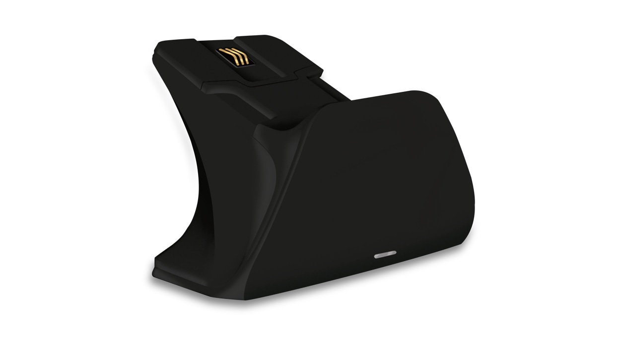 Side view of a Universal Xbox Pro Charging Stand inCarbon Black.