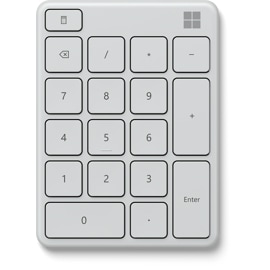 Top down view of the glacier Microsoft Number Pad.