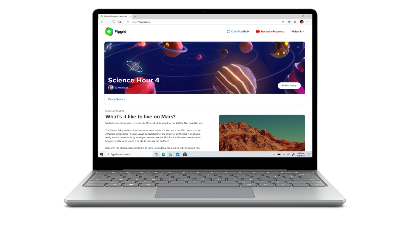 Surface Laptop Go with Flipgrid