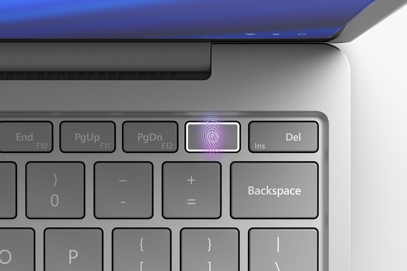 Le bouton d’alimentation à identification des empreintes digitales sur certains modèles de Surface Laptop Go
