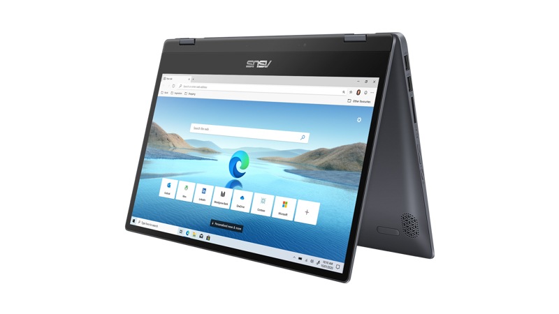 Asus VivoBook Flip 14″ with Microsoft Edge on screen