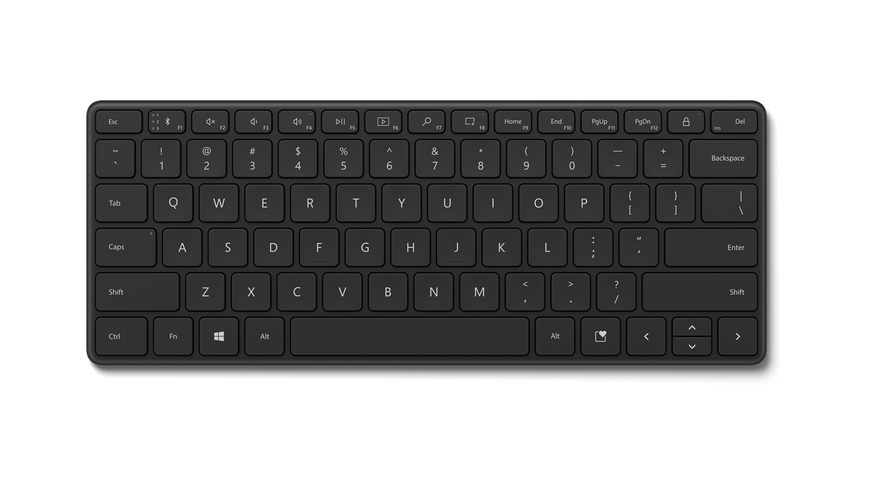 Black Microsoft Designer Compact Keyboard.