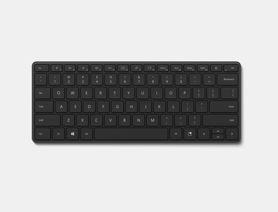 Black Microsoft Designer Compact Keyboard.
