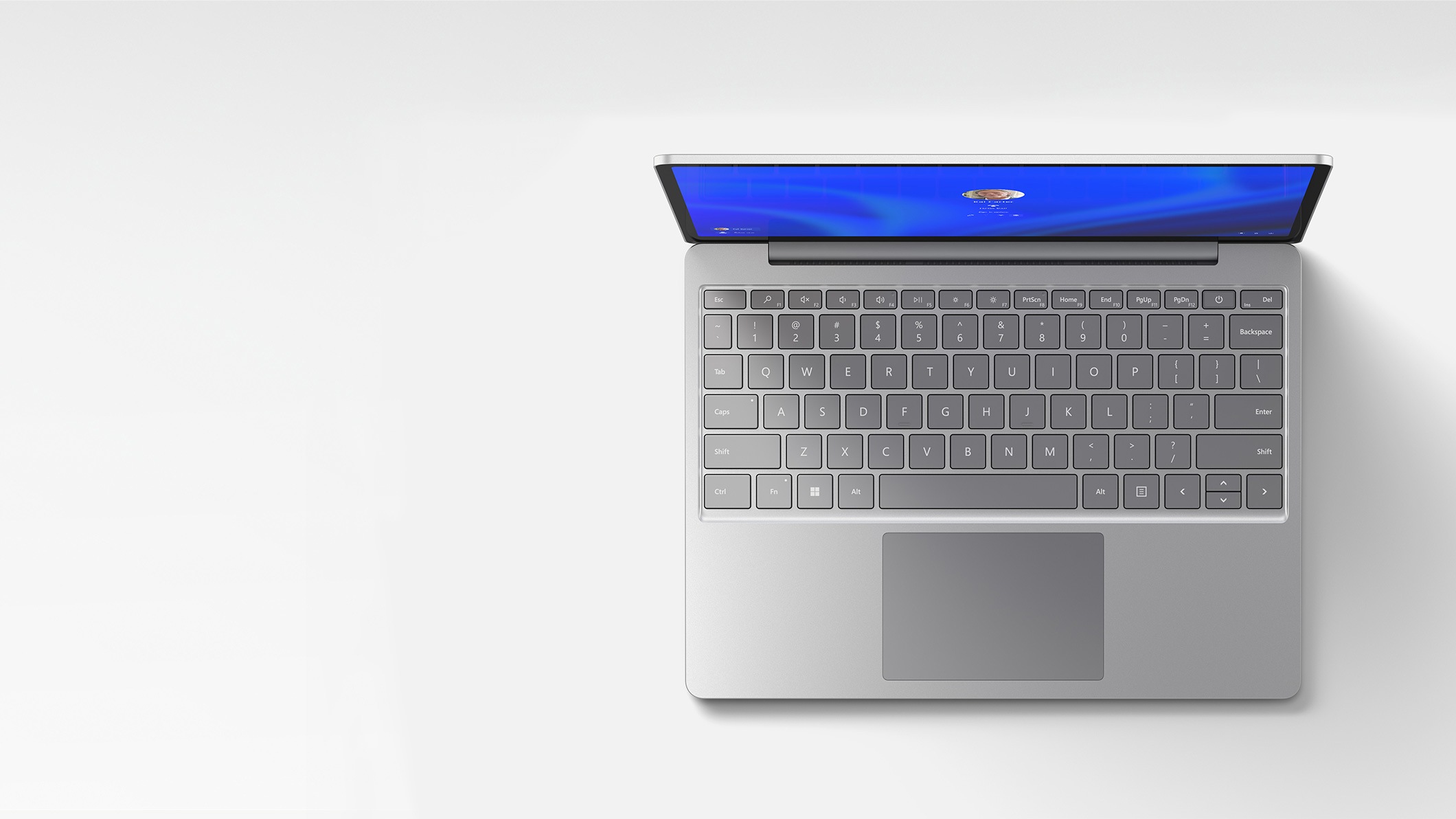 The Fingerprint Power Button on select models on the Surface Laptop Go keyboard