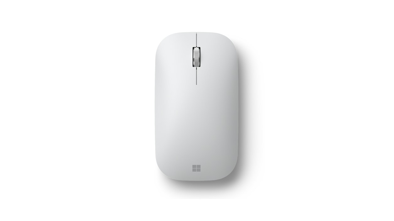 Top down view of Glacier Microsoft Modern Mobile Mouse