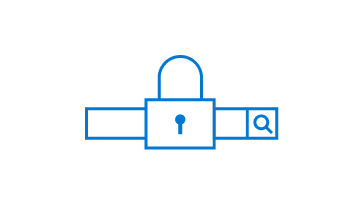 An illustration of a security icon on a website search bar.