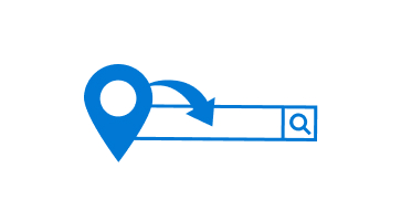 An illustration of a location icon on a website search bar.
