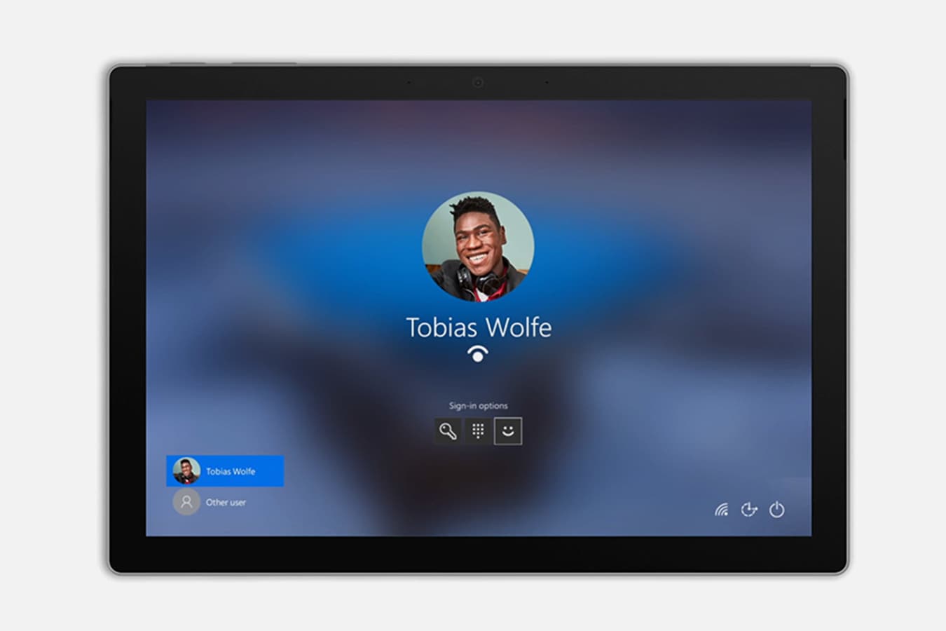 Surface Pro 7 die het aanmeldingsscherm toont