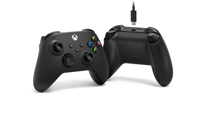 Front and back of the Xbox Wireless Controller + USB-C® Cable 