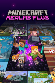 Minecraft Realms Plus — Suscripción a Realms Plus de 1 mes, Tú + 10 amigos con 1 Servidor