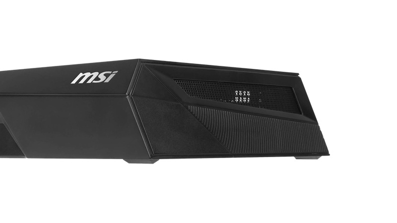 Close-up view of MSI Trident 3 Gaming PC fan.