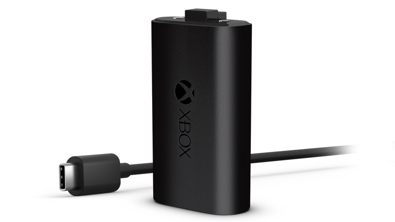 Angled view of the Xbox Rechargeable Battery + USB-C® 