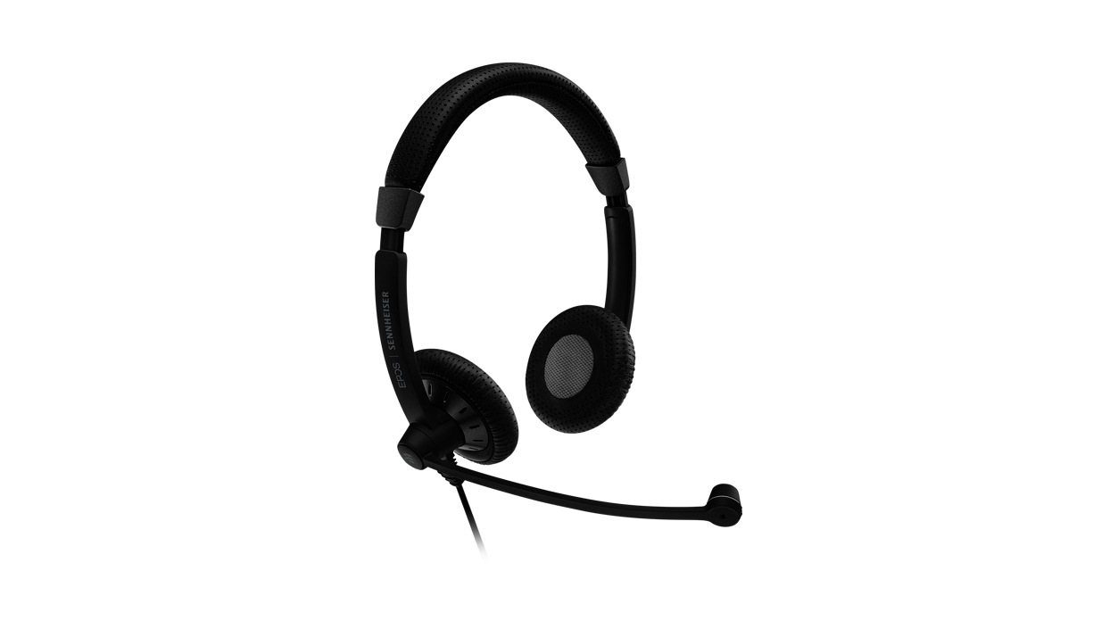 Front right-facing view of the Sennheiser SC 75 USB MS Headset