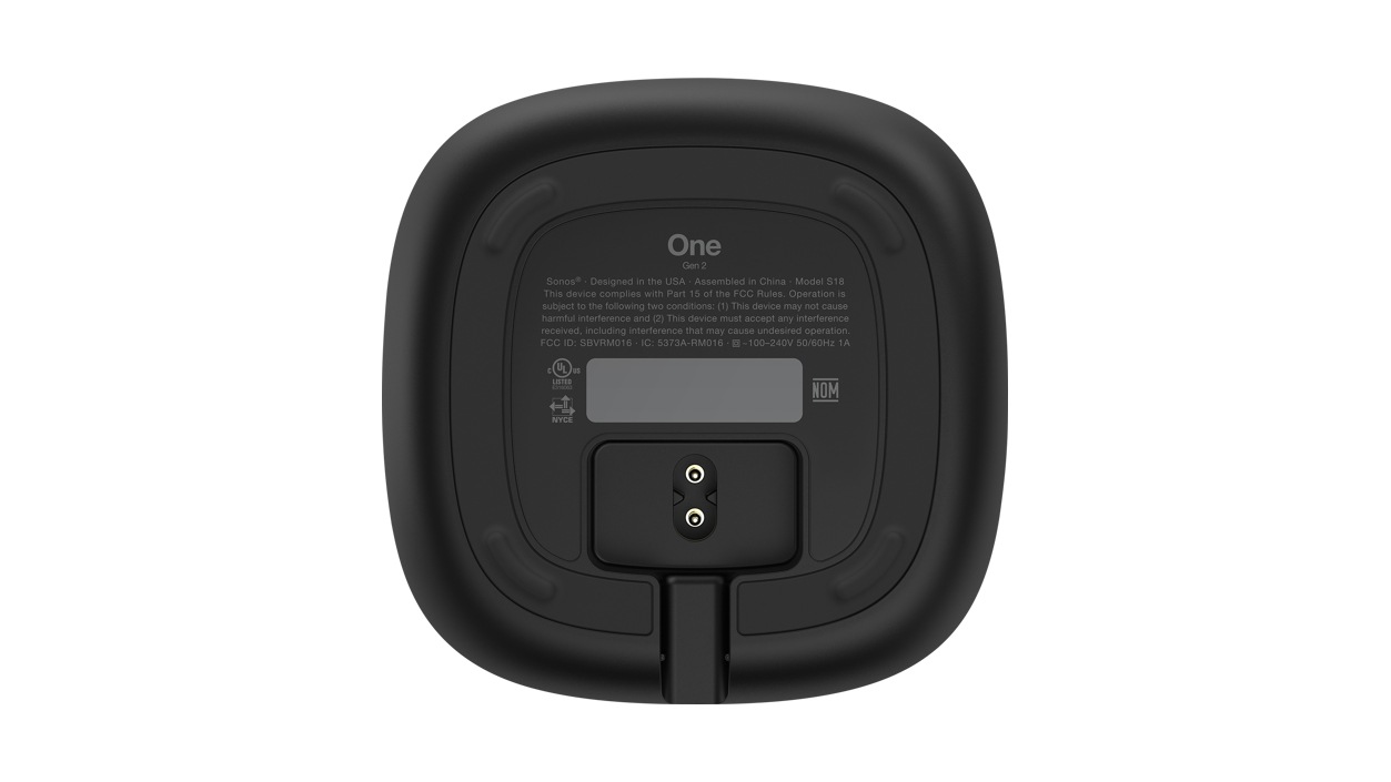Bottom view of the Sonos One in Black