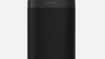 Zoom of the front of the Sonos One in Black
