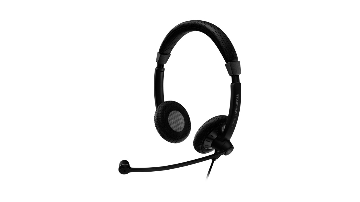 Front left-facing view of the Sennheiser SC 75 USB MS Headset