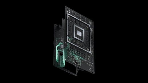 Split motherboard component of Xbox Series X console
