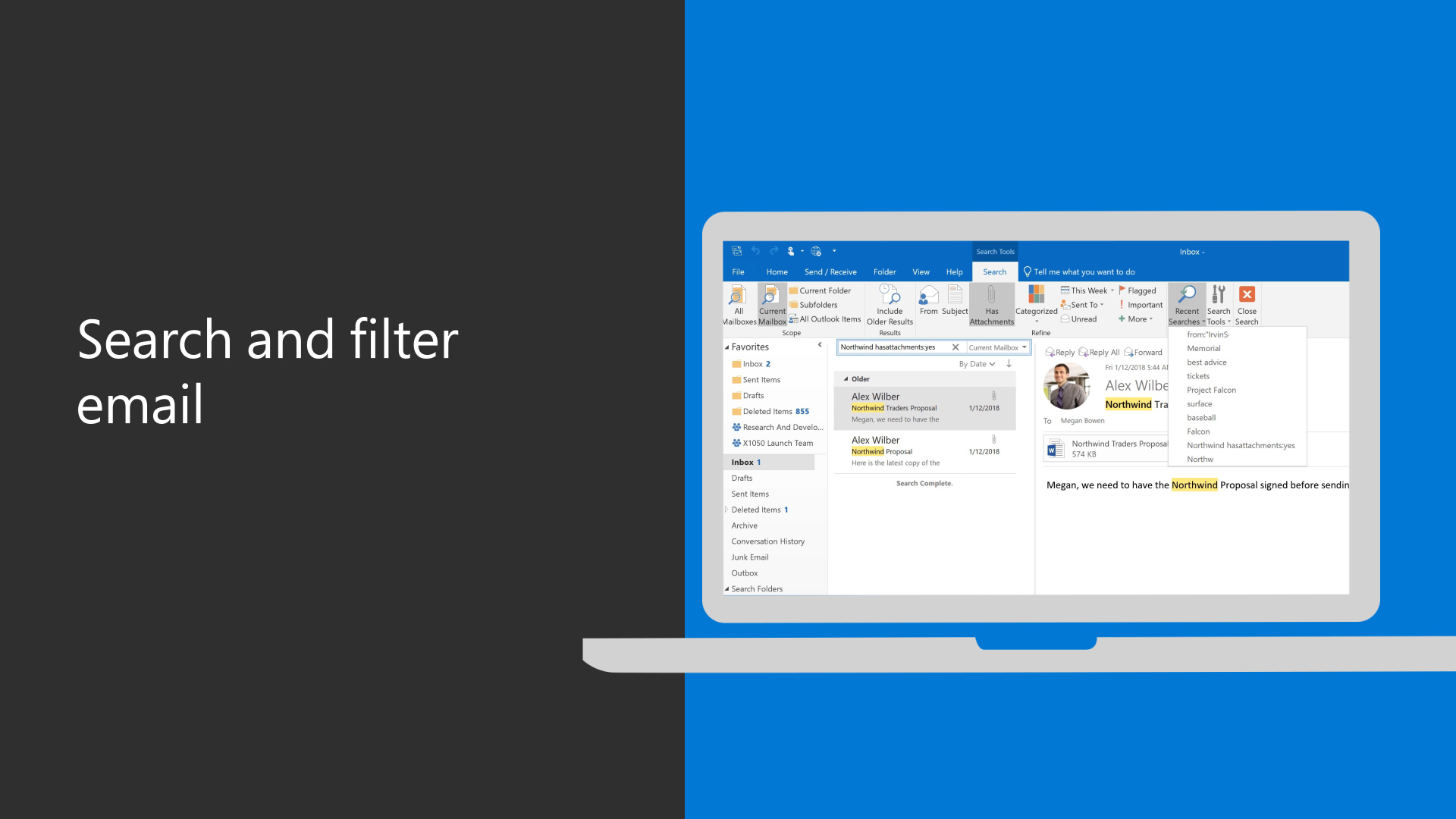 Buscar y filtrar correos electrónicos - Soporte técnico de Microsoft